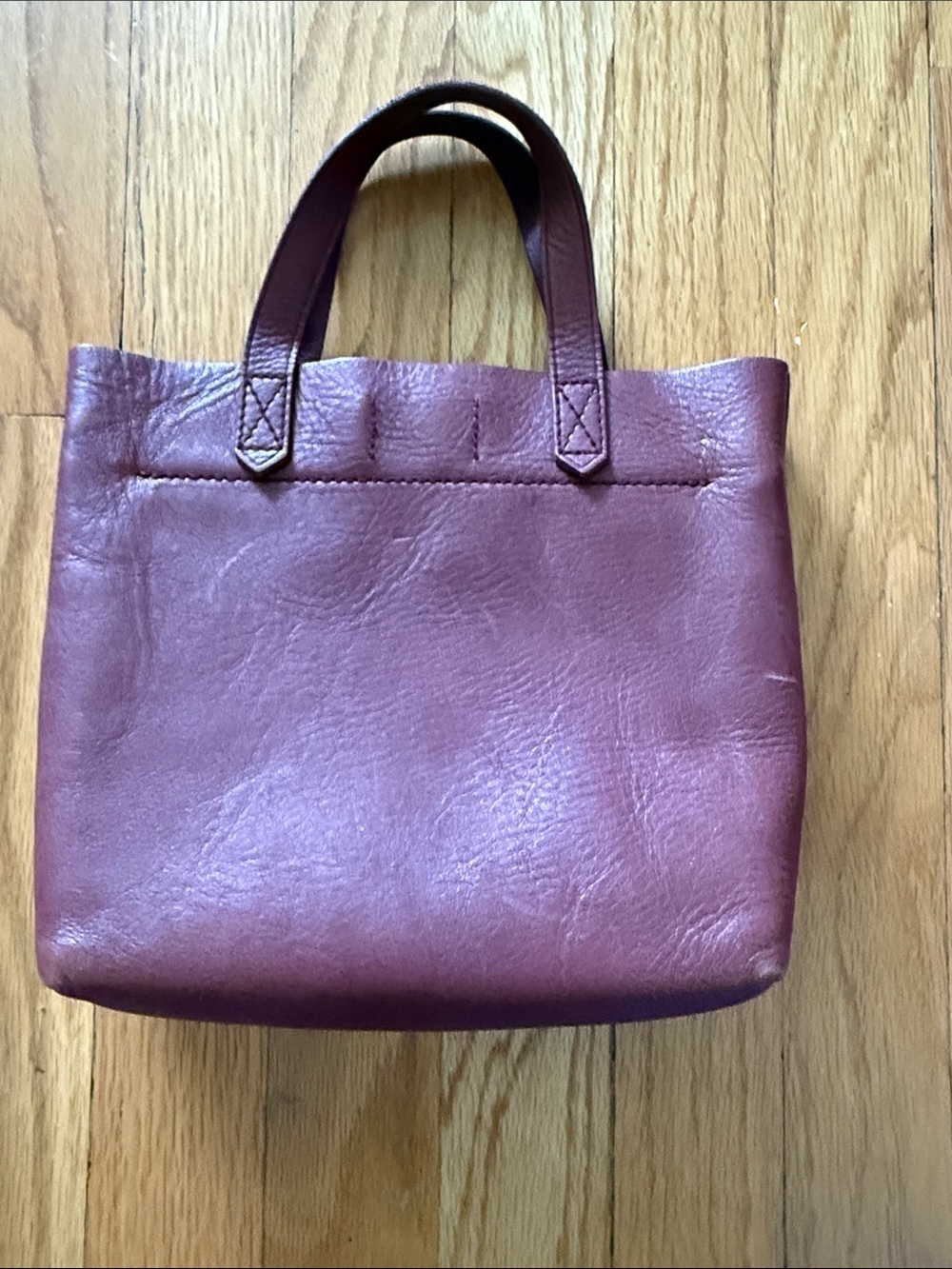Madewell Small Transport Tote Leather Bag in Plum - no shoulder strap